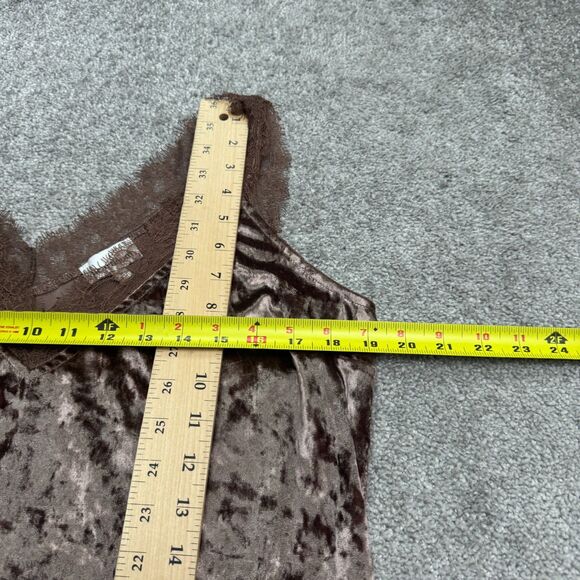 Heartloom Velvet Lace Trim Tank Top Womens Large Bronze Brown Sleeveless Casual - Picture 7 of 11